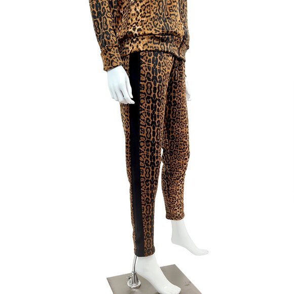 Comfy Chic Zippered Hoodie & Pants Set Leopard Animal Print Black Stripe NEW - Picture 8 of 10